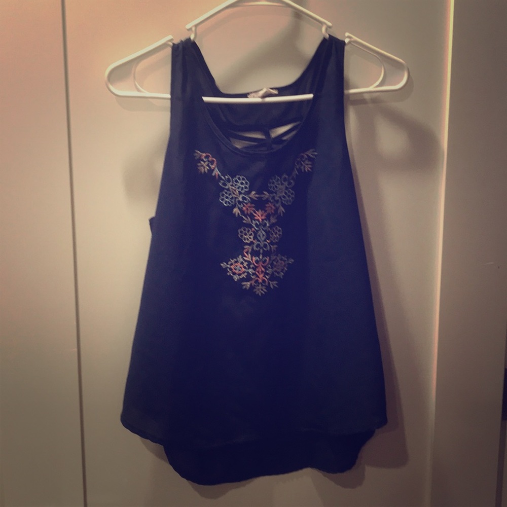 Floral Navy Top for Spring/ Summer
